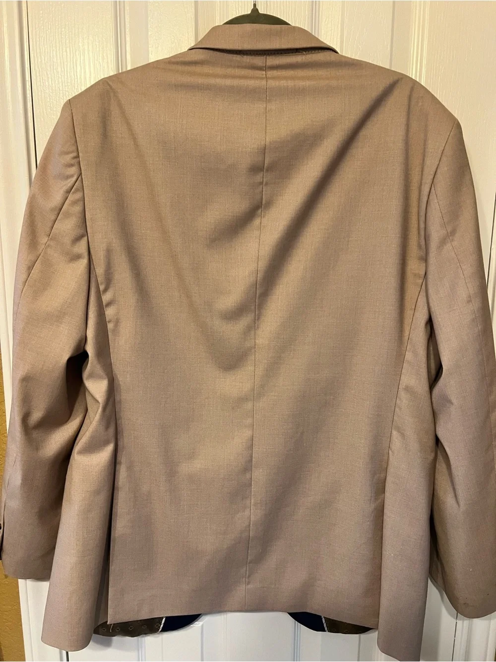 Insomnia Zupreme Beige Sport Coat with Blue Satin Lapel - Size 44